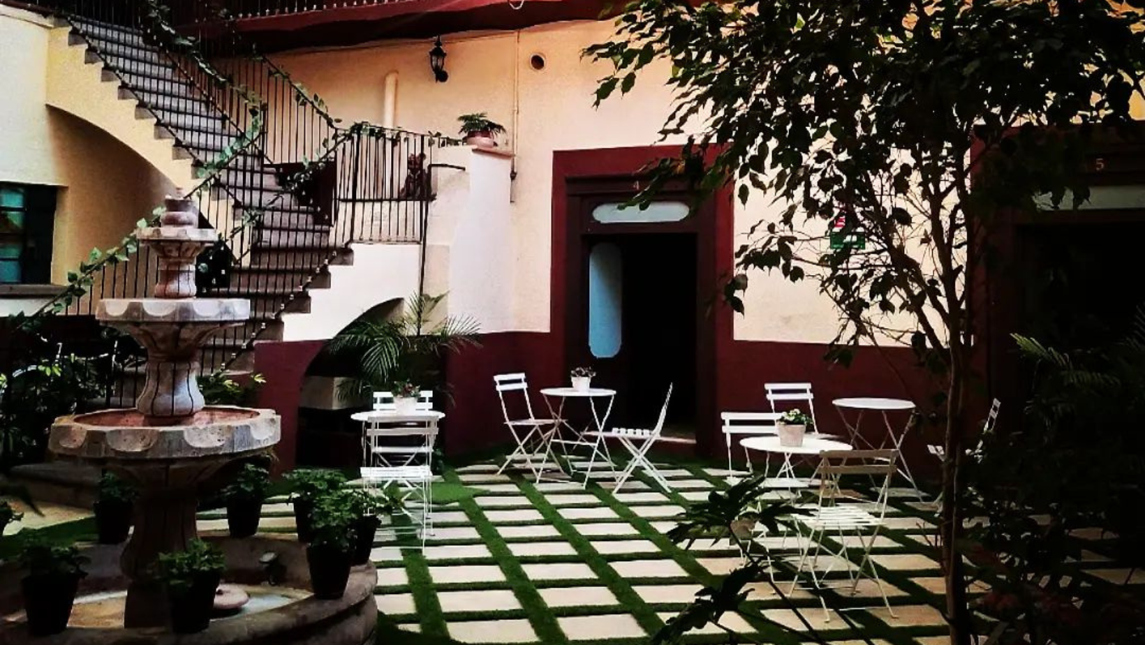 Jardín interno del bar