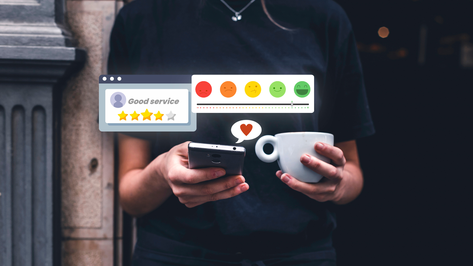 persona dejando una reseña en un restaurant